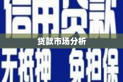 岑巩贷款市场分析