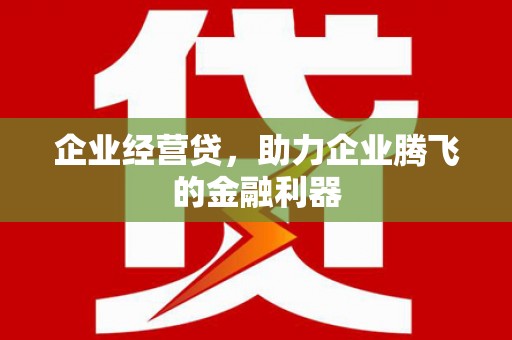 五河企业经营贷，助力企业腾飞的金融利器