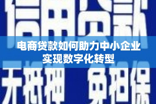 公安电商贷款如何助力中小企业实现数字化转型