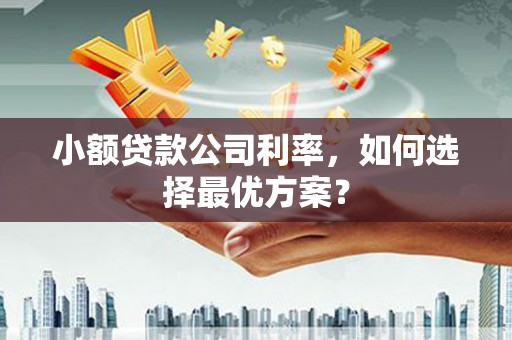 凤山小额贷款公司利率，如何选择最优方案？