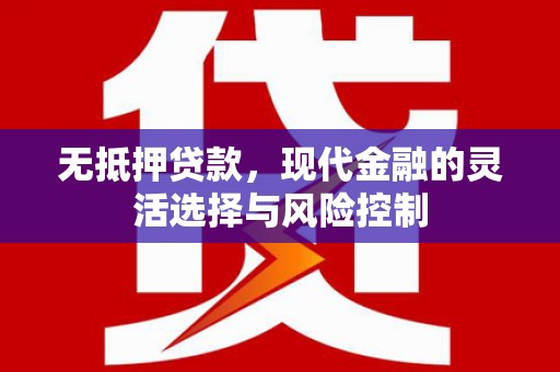 无锡无抵押贷款，现代金融的灵活选择与风险控制