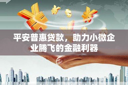 坪山新区平安普惠贷款，助力小微企业腾飞的金融利器