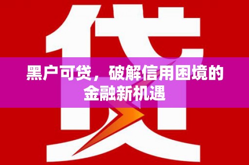 日土黑户可贷，破解信用困境的金融新机遇