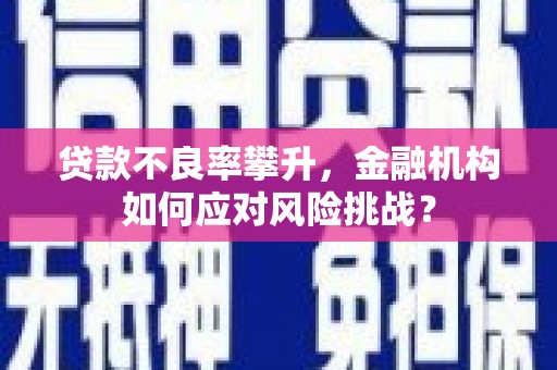 札达贷款不良率攀升，金融机构如何应对风险挑战？