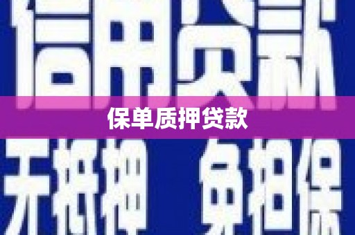 志丹保单质押贷款